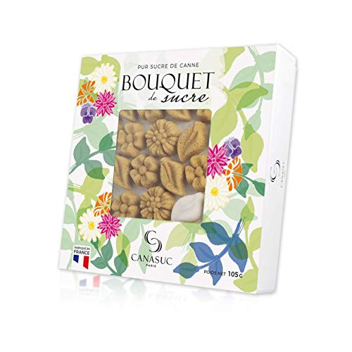 Canasuc Paris Bouquet de Sucre Pur Sucre de Canne Assorted 84 MINI Molded Floral Sugars Imported
