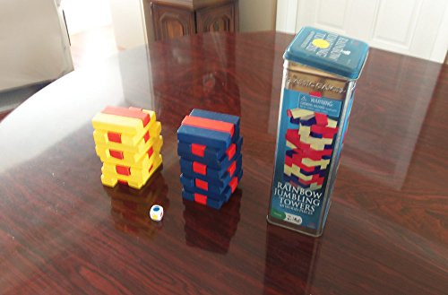 Rainbow Jumbling Towers ~ 48 Wood Pieces