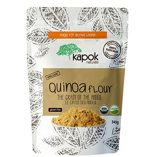 Kapok Naturals Quinoa Flour Organic   12oz Peruvian Non Gmo Quinoa Flour Gluten Free   Great for Unique Quinoa Flour Recipes Low Glycemic Diet and Alternative Flour Baking