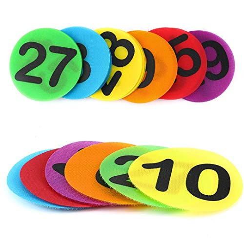 HudsonTech Numbered Carpet Spots for Classroom   Spot Markers Sit Circles for Kids Mark it Dots Rug Floor Sitting for Kids and Teachers Learning Educate Resources 30 Pack