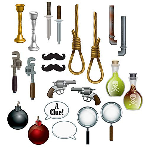 Beistle 53397 Murder Mystery Photo Fun Signs, 22 Piece, 7"-20¾" Multicolor