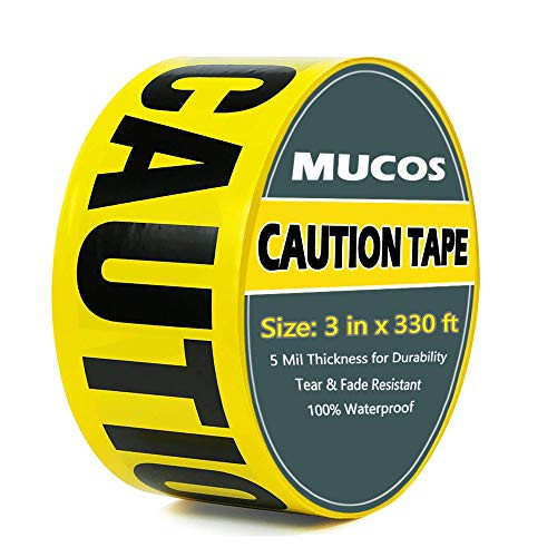 Caution Tape 3x330 Yellow and Black High Visibility Non adhesive Tear Resistant Safety Warning Barricade Tape Constrution Theme Party Catuion Tape Great for Hazardous Danger Area