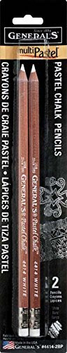General Pencil GEN 4414 2BP 2 Piece Multi Pastel Chalk Pencils White