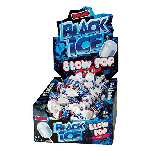 Charms Blow Pops Black Ice Flavor 48 Count Box