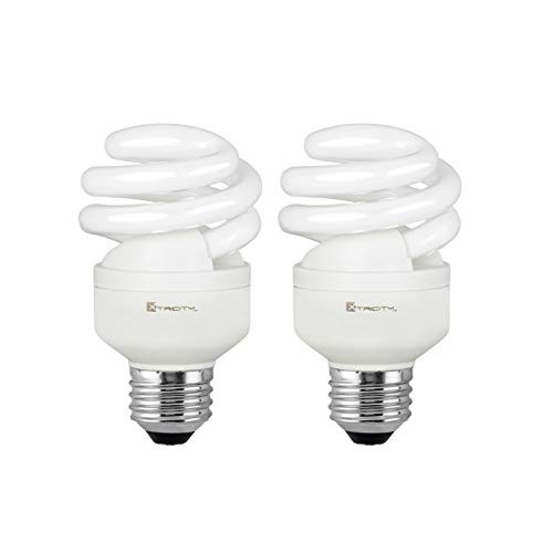 Compact Fluorescent Light Bulb T2 Spiral CFL, 5000k Daylight, 9W (40 Watt Equivalent), 540 Lumens, E26 Medium Base, 120V, UL Listed (Pack of 2)