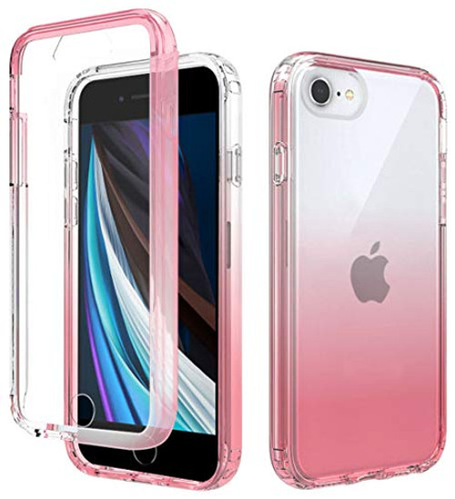 Sunday for iPhone SE 2020 Case with Screen Protector Transparent Full Body Protection  Built in Screen Protector  Shockproof Case for iPhone 7 iPhone 8 iPhone SE 2020  Red