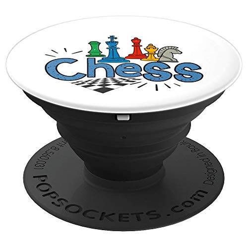 Chess Club Chessboard Pieces Game Players Tournament Master PopSockets Grip and Stand for Phones and Tablets