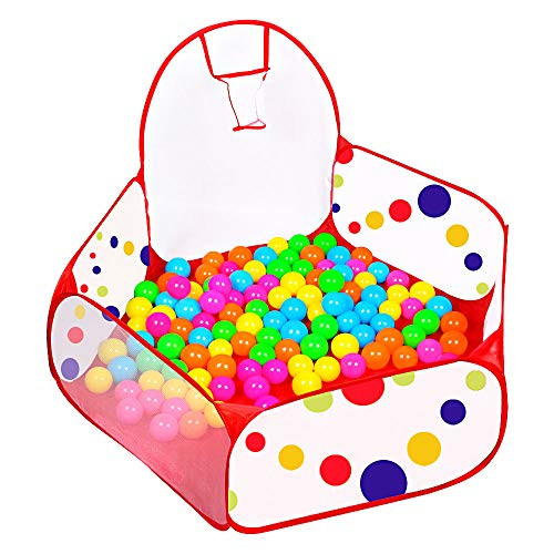 LYTIVAGEN Ball Pit Playpen Ball Tent Pool with Basketball Hoop and Zippered Storage Bag, 120cm (Balls not Included) LYTIVAGEN Ball Pit Playpen Ball Tent Pool with Basketball Hoop and Zippered Storage Bag, 120cm (Balls not Included)
