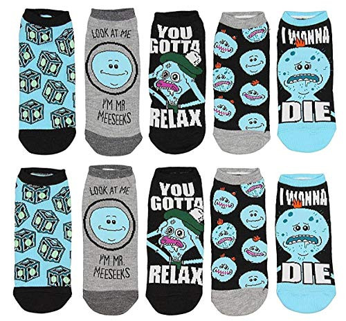 Rick And Morty Mr Meeseeks You Gotta Relax 5 Pack Low Cut Ankle Socks