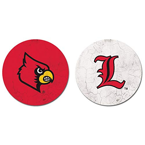 NCAA Legacy Louisville Cardinals Thirsty Car Coaster 2 Pack One Size Sandstone