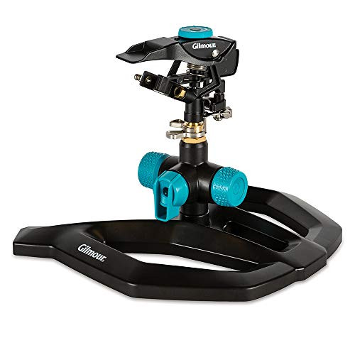 Gilmour 811673 1001 Circular Sprinkler w Base Adjustable  5800 sq ft  Heavy Duty Black Aqua
