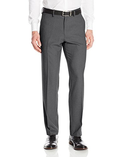 Kenneth Cole REACTION Men s Stretch Modern Fit Flat Front Pant Dark Grey 33x32