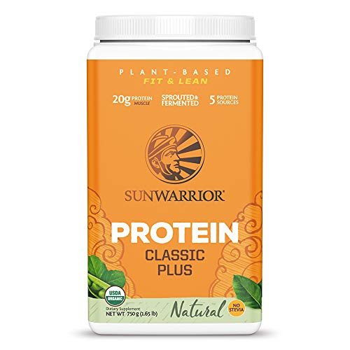 Sunwarrior   Classic Plus Vegan Protein Powder with Peas   Brown Rice Raw Organic Plant Based Protein  30 Natural