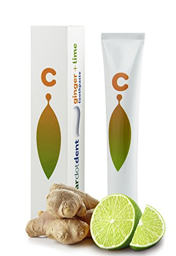 ClearDOT DENT Ginger   Lime Toothpaste   All Natural Fluoride Free SLS Free Paraben Free Removes Plaque and Freshens Breath Prevents Tooth Decay and Bleeding Gums Perfect For Sensitive Teeth  75ml