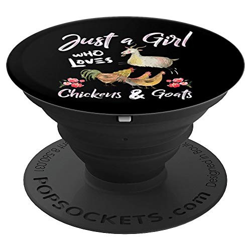Just A Girl Who Loves   Chickens Goats   Animal Farm Farmer PopSockets Grip and Stand for Phones and Tablets
