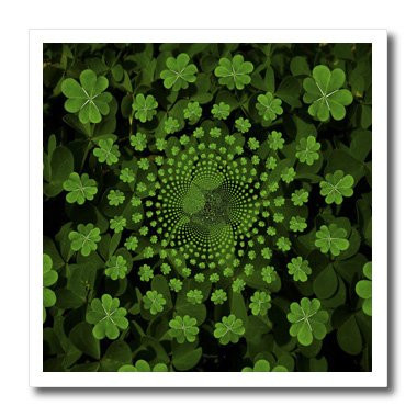 3dRose Clover Hypnotic and Background Effect Iron on Heat Transfer 8 by 8  for White Material  ht 42906 1