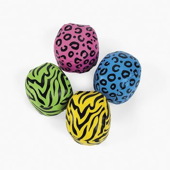 Neon Animal Print Kick Ball (1 dozen) - Bulk [Toy]