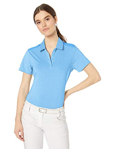 adidas Golf Women s Ultimate Heathered Short Sleeve Polo Real Blue Melange Large