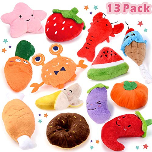 Fansport 13 Pack Dog Squeaky Toys Cute Plush Toys Stuffed Fruits Vegetables Dog chew Toy Squeaky Dog Toys for Puppy Small Dog Pets Fansport 13 Pack Dog Squeaky Toys Cute Plush Toys Stuffed Fruits Vegetables Dog chew Toy Squeaky Dog Toys for Puppy Small Dog Pets