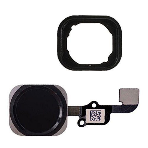 Home Button Key with Flex Cable and Rubber Ring Replacement Part for iPhone 6s and 6s Plus  Black