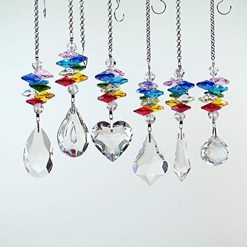 SunAngel Colorful Jewelry Crystals Pendants Chandelier Suncatchers Prisms Hanging Ornament Octogon Chakra Crystal Pendants for HomeOfficeGarden Decoration 6 PCS SunAngel Colorful Jewelry Crystals Pendants Chandelier Suncatchers Prisms Hanging Ornament Octogon Chakra Crystal Pendants for HomeOfficeGarden Decoration 6 PCS