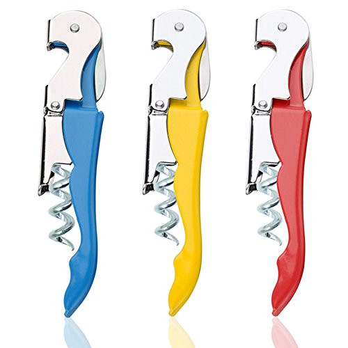 Waiters Corkscrew with Foil Cutter Professional Wine Bottle Opener Folding Wine Key Double Hinged for Bartenders Servers Sommeliers 3 Pack