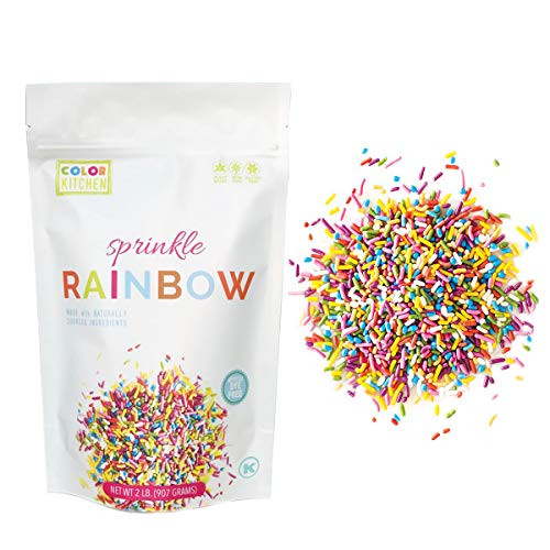 ColorKitchen Bulk Rainbow Sprinkles  2lb Bulk Bag    Naturally Sourced Plant Based Ingredients Artificial Dye Free