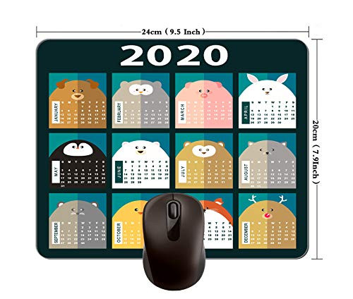 2020 Calendar Mouse Pad Computer Accessories Mouse Pad Game Mouse Pad Office Mouse Pad Rectangular Non Slip Neoprene Mouse Pad  240mm x 200mm x 3mm