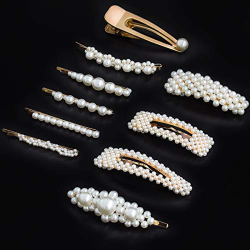 10 Pieces Pearl Hair Clips Artificial Pearl Hair Barrettes Elegant Gold Hairpins for Women and Girls Bridal Hair Decoration  10pcs