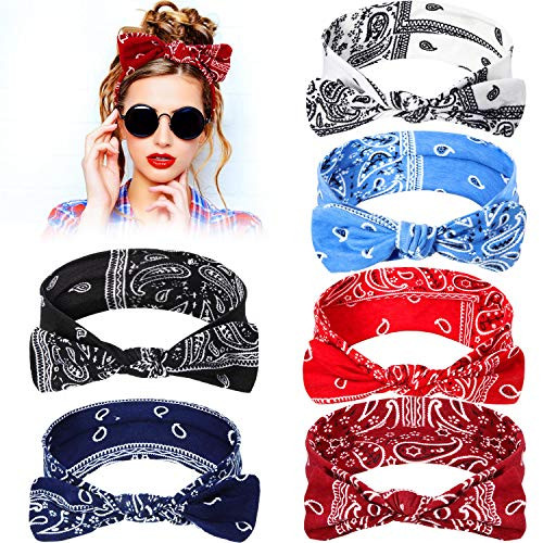 6 Pieces Paisley Headbands Boho Bow Bandana Knot Headwrap Retro Flower Printed Elastic Rabbit Ear Hairband for Girls and Women 6 Colors 6 Pieces Paisley Headbands Boho Bow Bandana Knot Headwrap Retro Flower Printed Elastic Rabbit Ear Hairband for Girls and Women 6 Colors