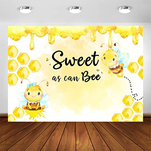 COMOPHOTO Sweet as can Bee Backdrop Bee Day Themed Baby Shower Birthday Party Photography Background 7x5ft Bee Honeycomb Party Banner Decorations Backdrops COMOPHOTO Sweet as can Bee Backdrop Bee Day Themed Baby Shower Birthday Party Photography Background 7x5ft Bee Honeycomb Party Banner Decorations Backdrops