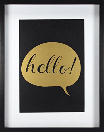 Linden Ave Wall Décor AVE10058 Hello , 11" x 14", Gold