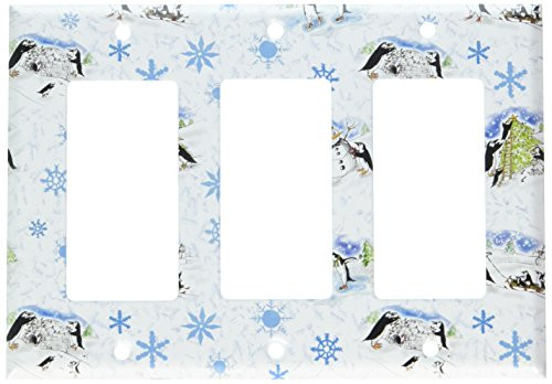 Art Plates - Christmas Penguins Switch Plate - Triple Rocker