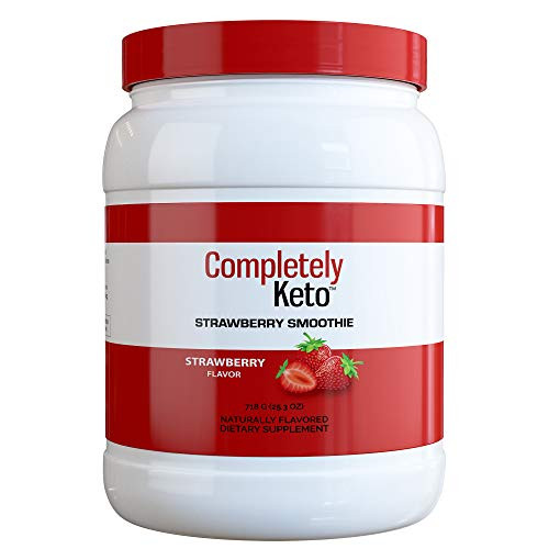 Completely Keto Shake Meal Replacement Powder for Weight Loss   Low Carb Smoothie Mix Alternative to Protein Shakes Strawberry Flavor