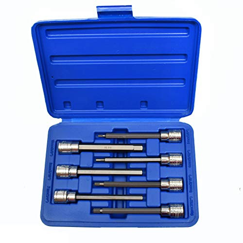 3 8 SAE Extra Long Hex Allen Bit Socket Set 7pc with Case