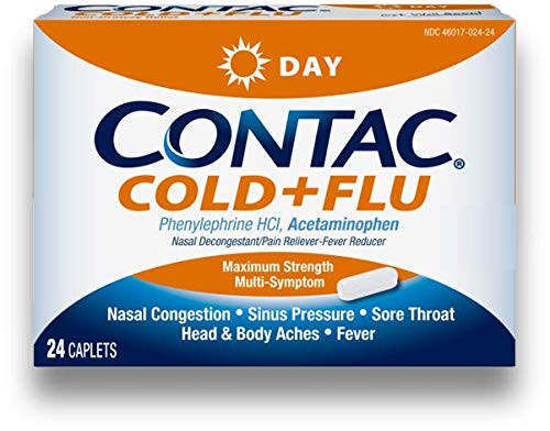 CONTAC Cold   Flu Max Strength Multi Symptom Relief Daytime Caplets 24 Count