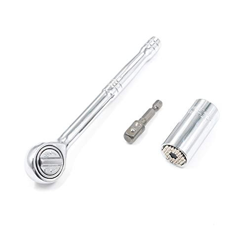 Geesatis Universal Sockets Grip Socket Adapter Ratchet Wrench Bushing Ratchet Wrench Set with Power Drill Adapter Multifunction Hand Tool 7 19MM
