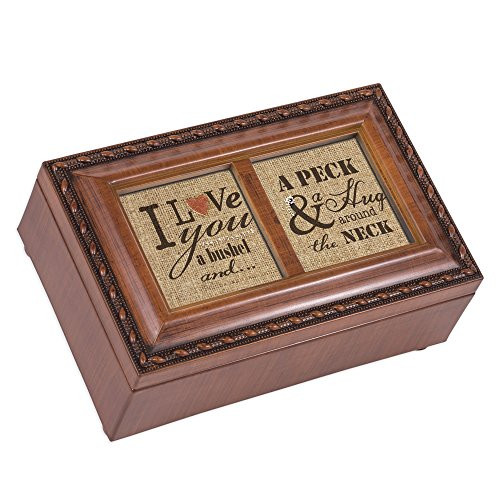 Cottage Garden Love You a Bushel and Peck Woodgrain Rope Trim Jewelry Music Box Plays You Light Up My Life Cottage Garden Love You a Bushel and Peck Woodgrain Rope Trim Jewelry Music Box Plays You Light Up My Life