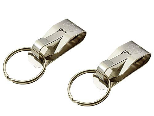 Lucky Line Secure-A-Key Clip-On Key Hook, Silver (2 Pack)
