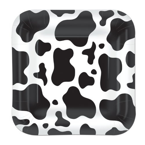 Cow Print Plates  square shaped