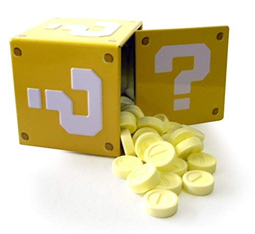 Mario Bros Question Mark Box Coin Candies Display Sour Strawberry 12OZ