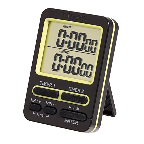 Taylor Dual Event Digital Timer w/Clock (Black)