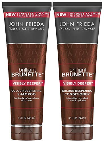 John Frieda Brilliant Brunette Visibly Deeper Bundle  Color Deepening Shampoo   Conditioner 83 Ounce Each