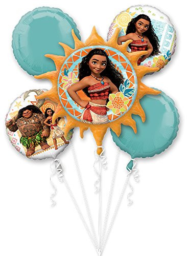 Anagram Moana Balloon Bouquet, includes 5 Foil Balloons, Licensed