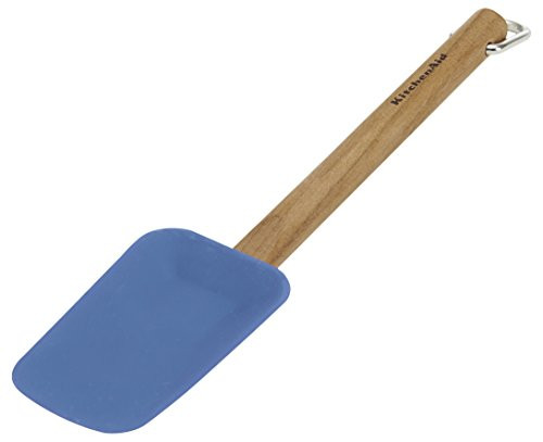 KitchenAid Gourmet Silicone Spoon Spatula with Cherry Wood Handle, Ocean Blue KitchenAid Gourmet Silicone Spoon Spatula with Cherry Wood Handle, Ocean Blue