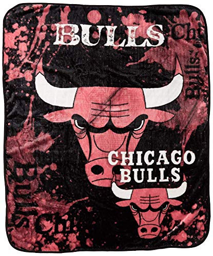 NBA Chicago Bulls  Dropdown  Raschel Throw Blanket 50  x 60