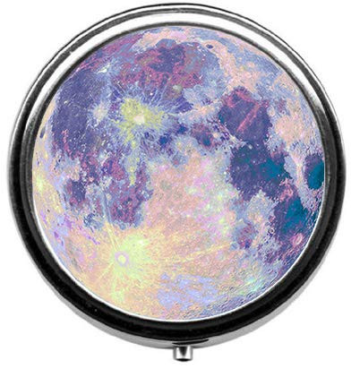 Eareeco   Moon Round Pill Case Pill Box Pill Case Case  Three Compartment Pill Box Pill Case
