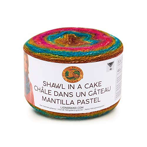 Lion Brand Yarn Shawl in A Cake Yarn Crown Jewels