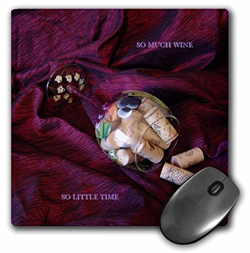 3dRose LLC 8 x 8 x 0.25 Inches Mouse Pad, Wine Lovers Motto II (mp_25315_1)