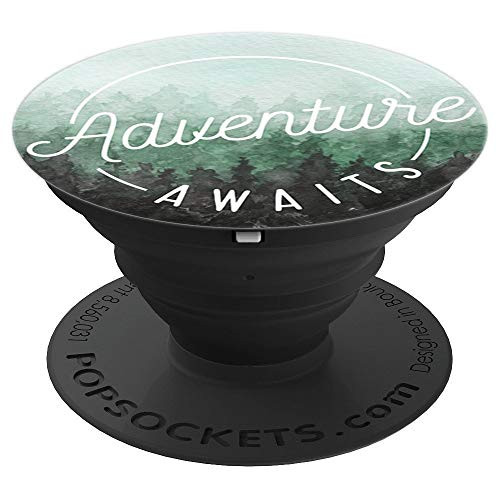 Adventure Awaits   Cute Outdoorsy Adventurer Gifts PopSockets Grip and Stand for Phones and Tablets